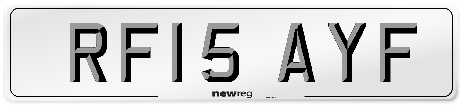 RF15 AYF Number Plate from New Reg